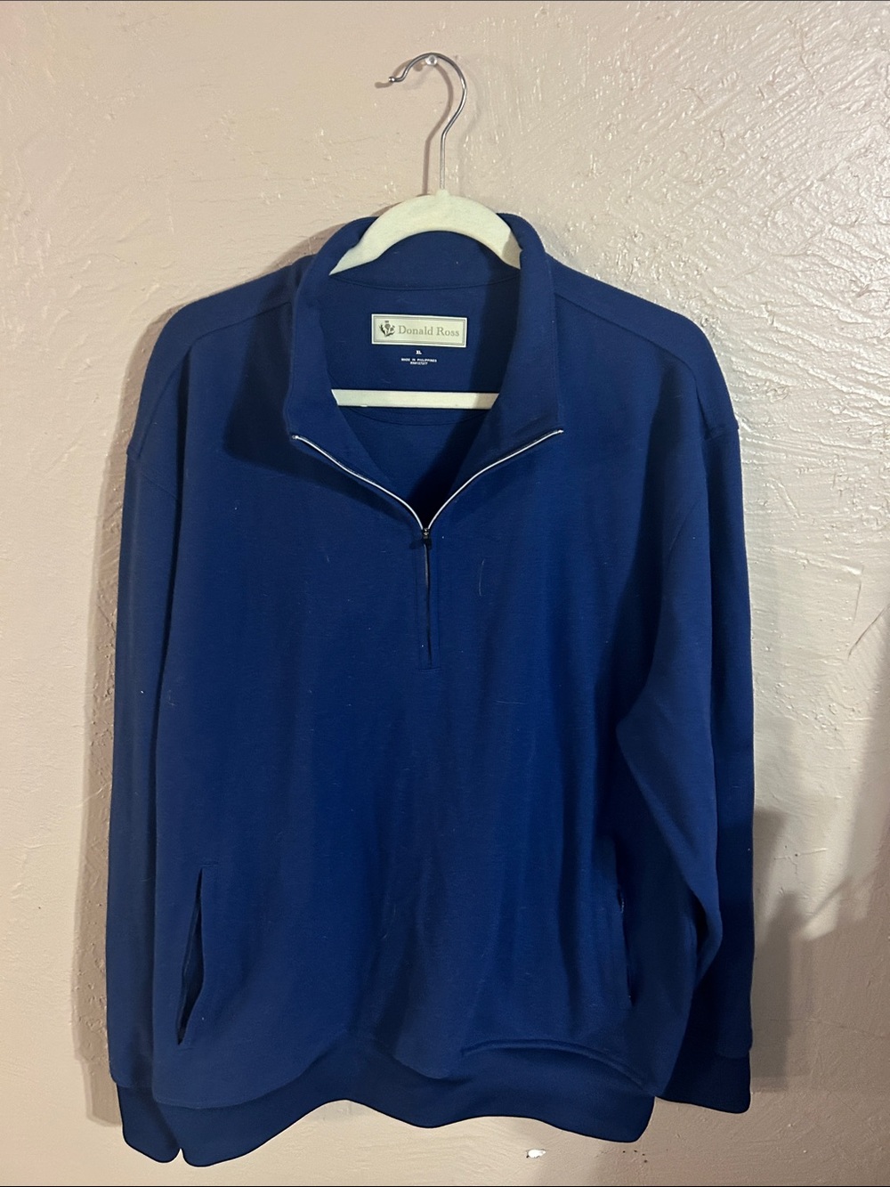 XL Donald Ross Men's Navy Half-Zip Pullover Sweater